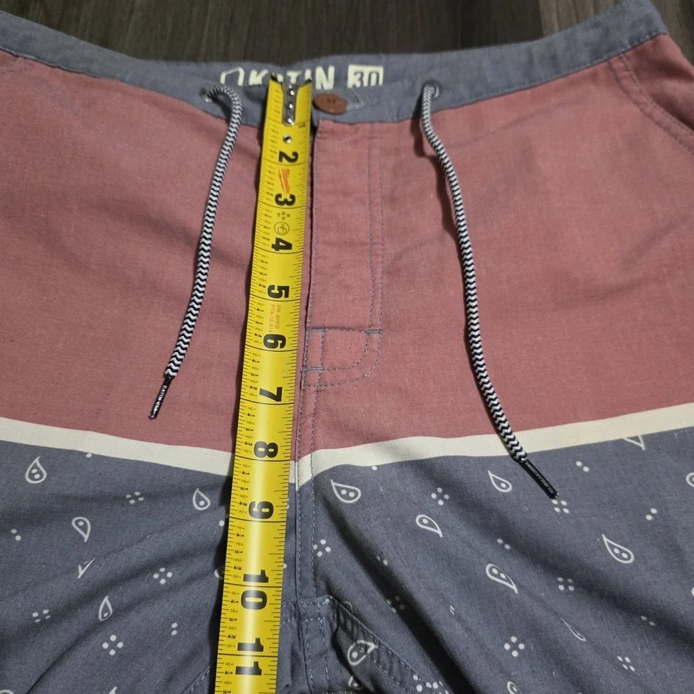 Katin USA Mens Paisley Board Shorts Red Blue Surf Trunks Size 30